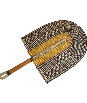 Abanico tejido de algas marinas para decoración de pared, abanico de paja de mano resistente, estilo nórdico, africano, portátil, ideal para fiesta