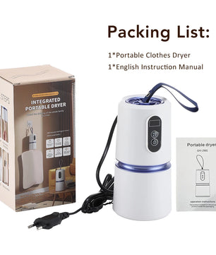 WarmShell Secador de ropa portátil · Manos libres con enchufe chileno