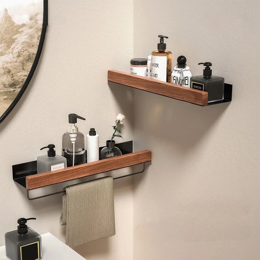 TimberLine Repisa de pared madera · Organizador para baño