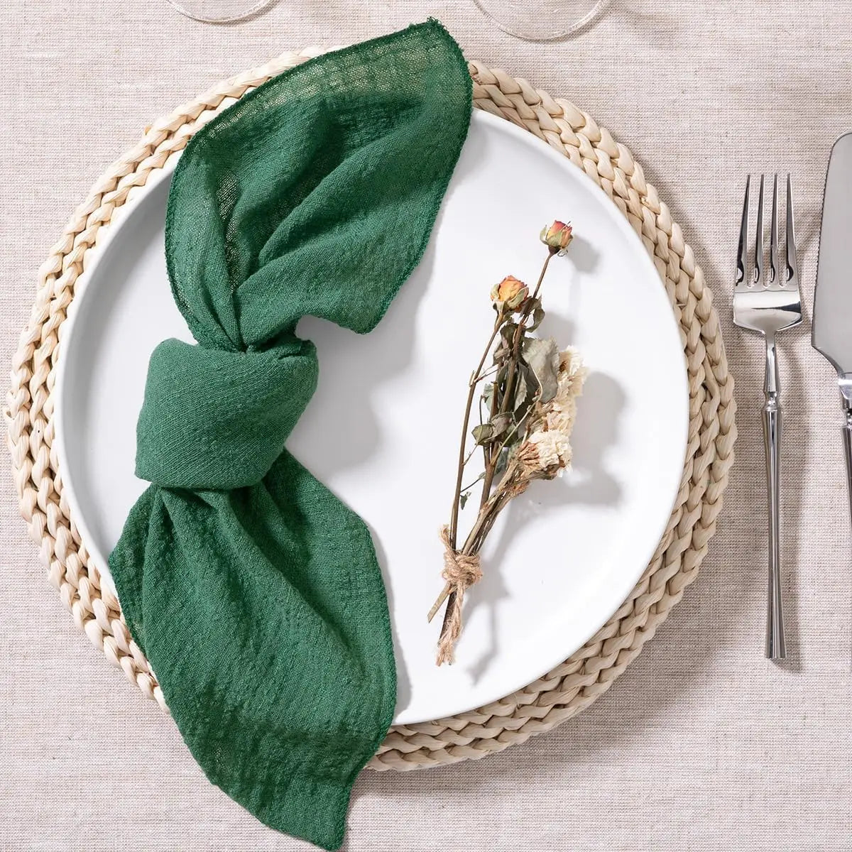 SoftHue Servilletas de algodón 32×32 cm · Set de 6 piezas reutilizables