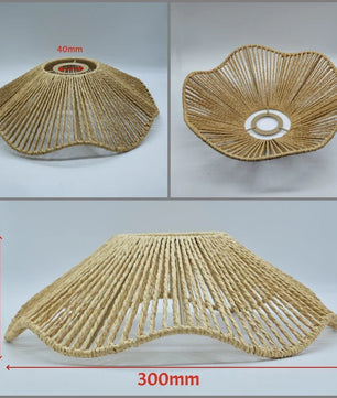 Pantalla de lámpara colgante Canyon Weave Paper Rattan-Style · Vintage rústica