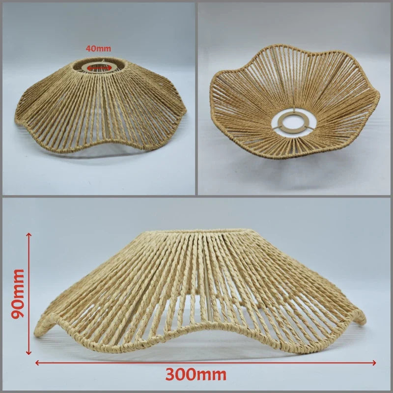 Pantalla de lámpara colgante Canyon Weave Paper Rattan-Style · Vintage rústica