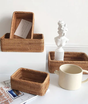 Canasto tejido rectangular Harbor Weave · Organizador multiuso