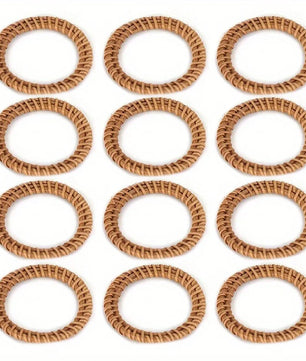 Anillo de servilleta transfronterizo, nueva hebilla de servilleta tejida de madera, anillo de servilleta de ratán creativo, mesa de restaurante de Hotel Amazon