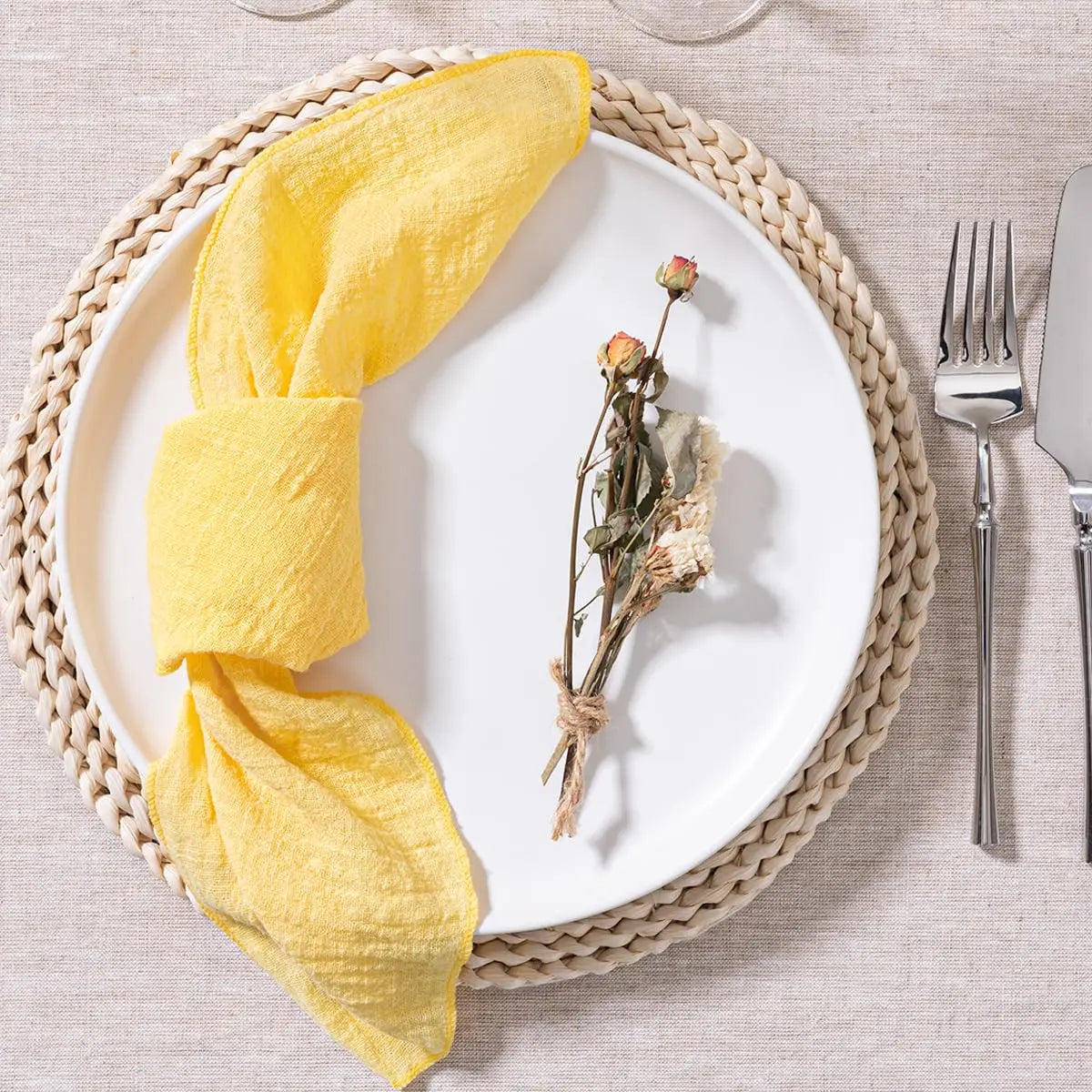 SoftHue Servilletas de algodón 32×32 cm · Set de 6 piezas reutilizables