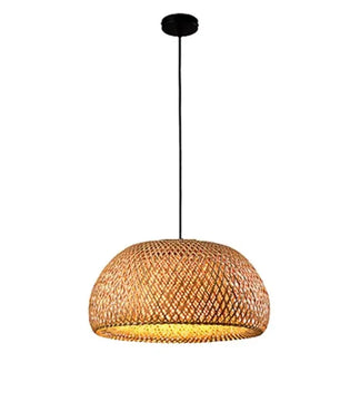 2025 Lámparas colgantes de bambú tejidas a mano estilo chino lámparas colgantes tejidas 26 cm restaurante decoración del hogar accesorios de iluminación caliente