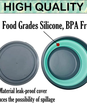 3 unids/set cuenco de Camping plegable de silicona, fiambrera, ensaladera, tapa, contenedor de almacenamiento de alimentos expandible, caja Bento