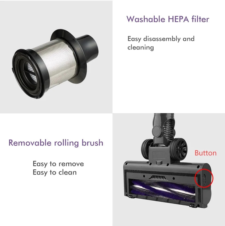 Armo V14 Aspiradora portátil inalámbrica 250W 30kpa potente aspiradora eléctrica de cuatro en uno aspiradora eléctrica sin cuerda aspiradora antiparasitario para automóviles domésticos 1.2l taza de polvo ajustable tubo