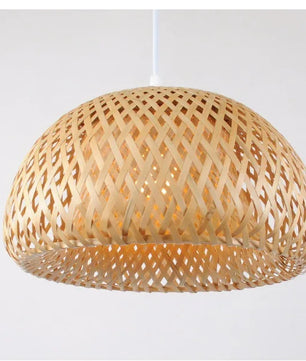 2025 Lámparas colgantes de bambú tejidas a mano estilo chino lámparas colgantes tejidas 26 cm restaurante decoración del hogar accesorios de iluminación caliente