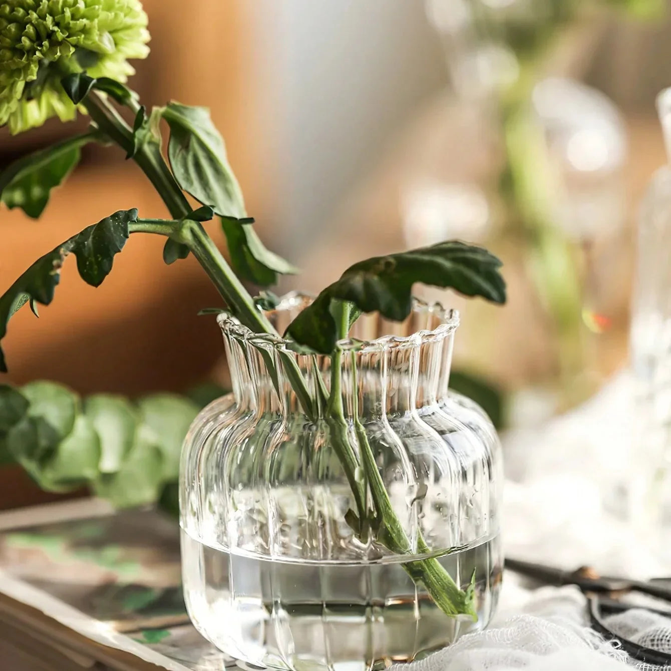 Florero de vidrio Crystal Reed · Transparente