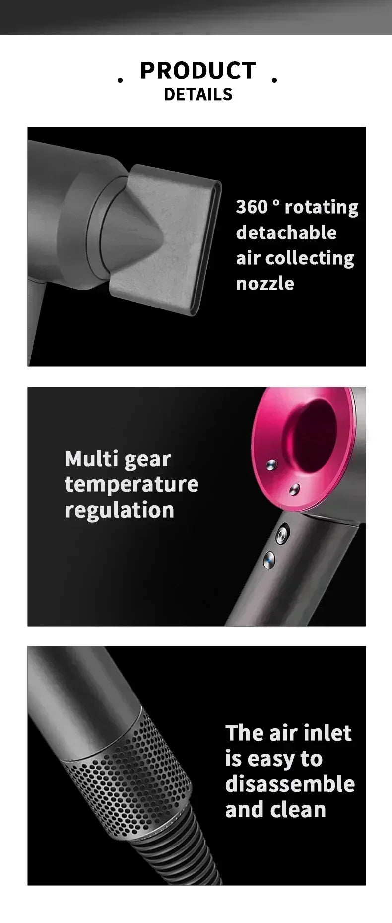 NovaVibe Secador de pelo iónico · Profesional liviano