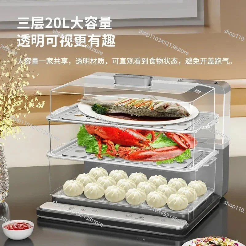 VaporFold Vaporizador eléctrico plegable · Buffet de triple bandeja