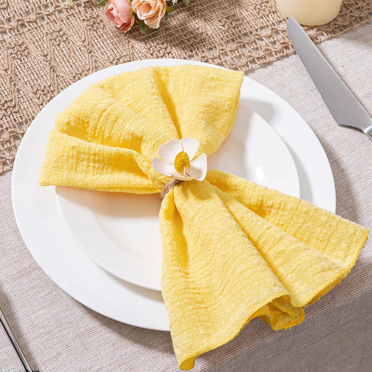 SoftHue Servilletas de algodón 32×32 cm · Set de 6 piezas reutilizables