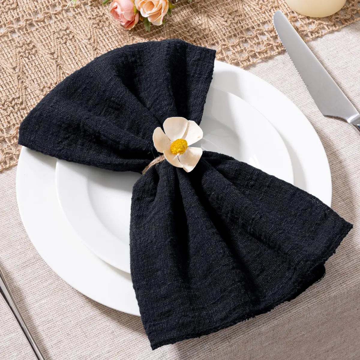 SoftHue Servilletas de algodón 32×32 cm · Set de 6 piezas reutilizables