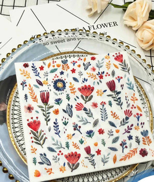 Servilletas Bloom & Brunch · 16,5 x 16,5 cm en papel premium