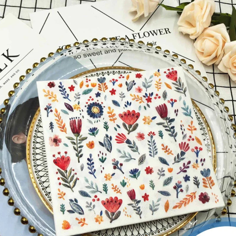 Servilletas Bloom & Brunch · 16,5 x 16,5 cm en papel premium
