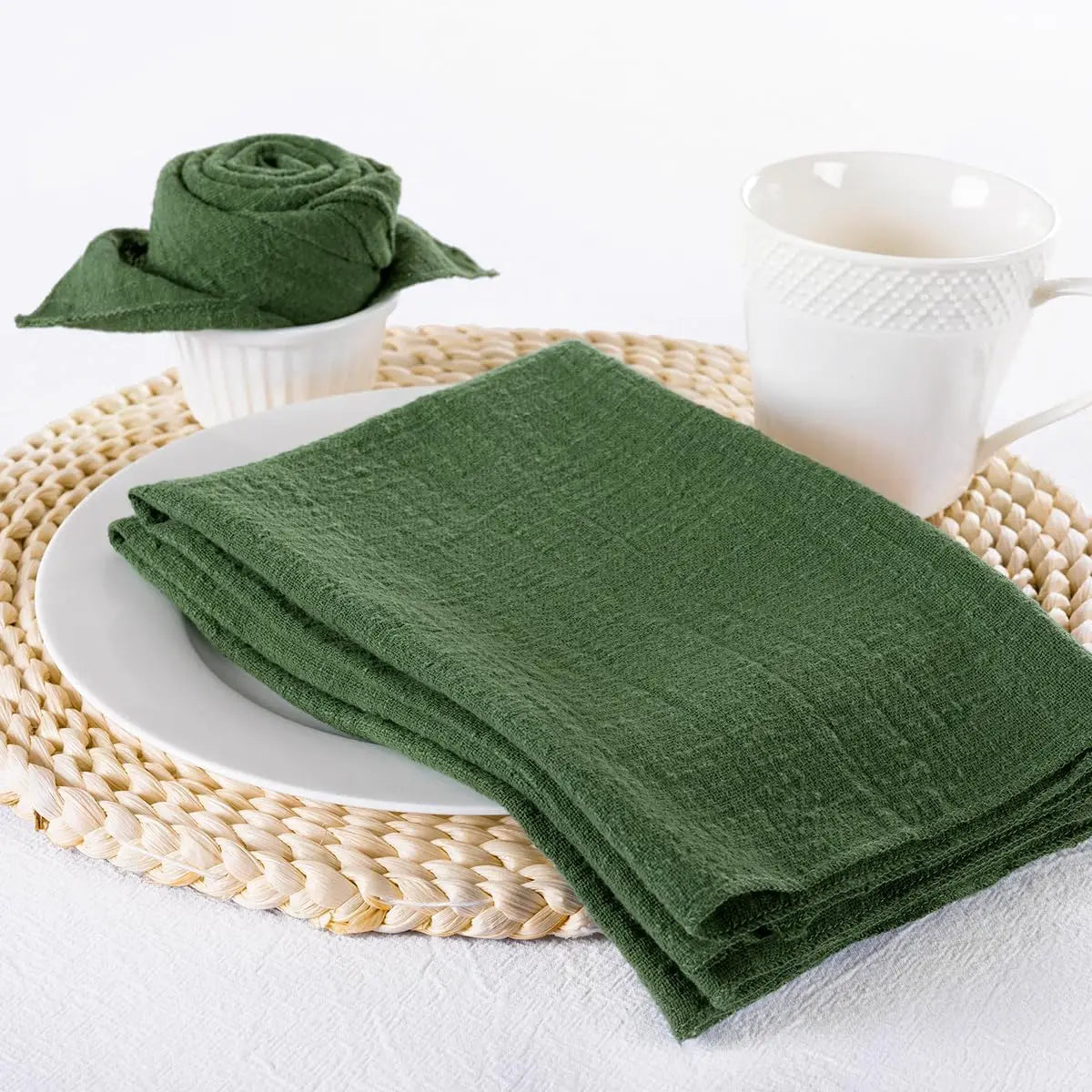 SoftHue Servilletas de algodón 32×32 cm · Set de 6 piezas reutilizables