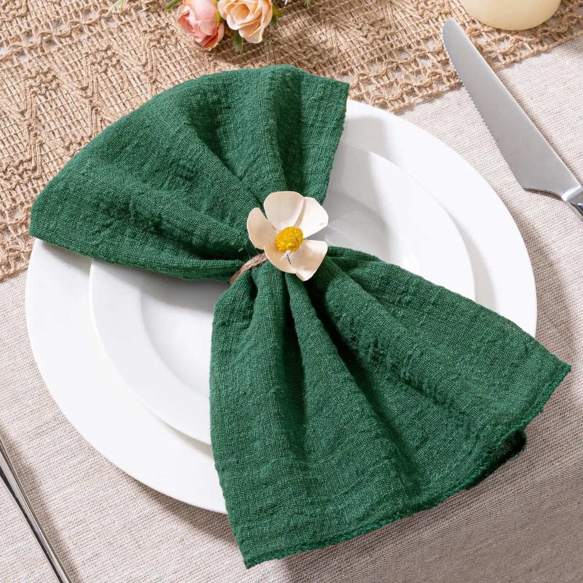 SoftHue Servilletas de algodón 32×32 cm · Set de 6 piezas reutilizables