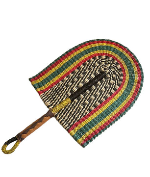 Abanico tejido de algas marinas para decoración de pared, abanico de paja de mano resistente, estilo nórdico, africano, portátil, ideal para fiesta