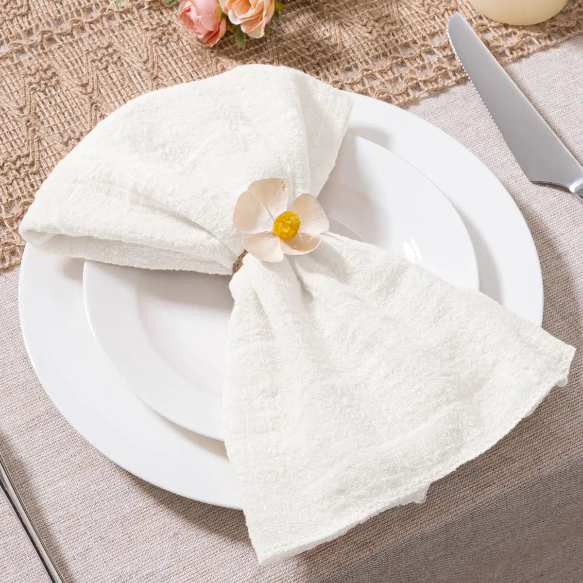 SoftHue Servilletas de algodón 32×32 cm · Set de 6 piezas reutilizables