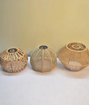 Pantalla de lámpara estilo ratán