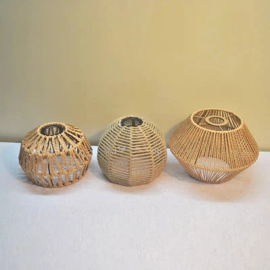 Pantalla de lámpara colgante Canyon Weave Paper Rattan-Style · Vintage rústica