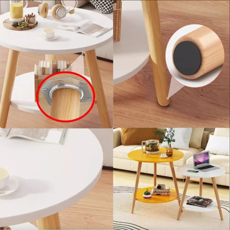 Mesita de noche mesa redonda 2 Nivelecapa mesa centro 50×40cm