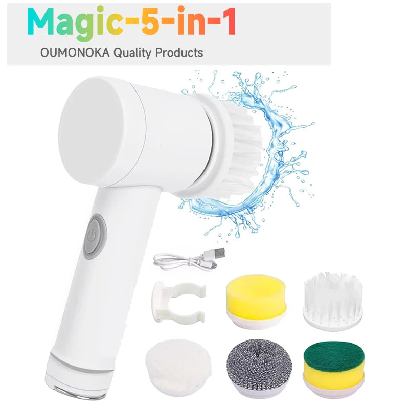 Cepillo de limpieza eléctrico multiusos, utensilios de cocina, cepillos para el cabello, escoba de baño, inodoro, fregonas giratorias inalámbricas para el hogar