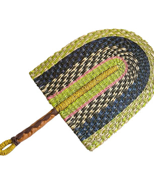 Abanico tejido de algas marinas para decoración de pared, abanico de paja de mano resistente, estilo nórdico, africano, portátil, ideal para fiesta