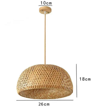 2025 Lámparas colgantes de bambú tejidas a mano estilo chino lámparas colgantes tejidas 26 cm restaurante decoración del hogar accesorios de iluminación caliente