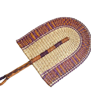 Abanico tejido de algas marinas para decoración de pared, abanico de paja de mano resistente, estilo nórdico, africano, portátil, ideal para fiesta