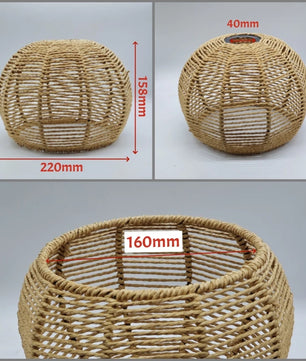 Pantalla de lámpara estilo ratán