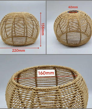 Pantalla de lámpara colgante Canyon Weave Paper Rattan-Style · Vintage rústica