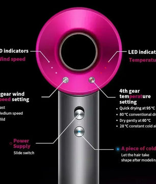 NovaVibe Secador de pelo iónico · Profesional liviano