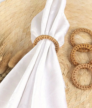 Anillo de servilleta transfronterizo, nueva hebilla de servilleta tejida de madera, anillo de servilleta de ratán creativo, mesa de restaurante de Hotel Amazon