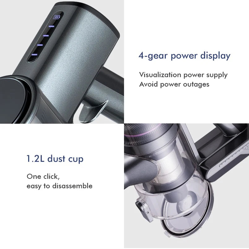 Armo V14 Aspiradora portátil inalámbrica 250W 30kpa potente aspiradora eléctrica de cuatro en uno aspiradora eléctrica sin cuerda aspiradora antiparasitario para automóviles domésticos 1.2l taza de polvo ajustable tubo